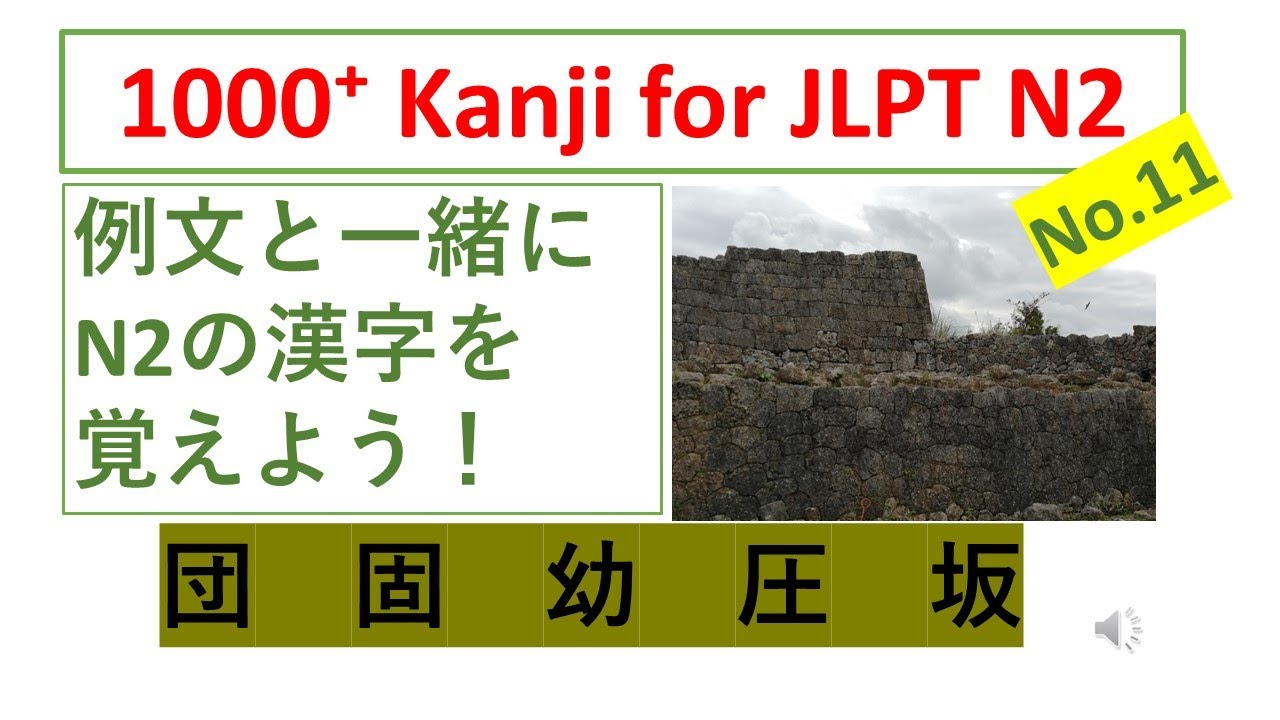 JLPT N2漢字 No.11//例文と一緒にN2の漢字を覚えよう
