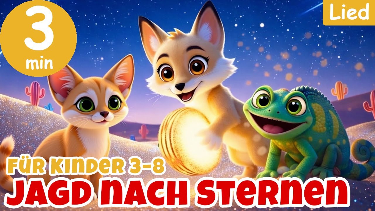 🎶 Magische Wüstenlieder für Kinder – Die Funkelnden Wüstentänzer: Sternschnuppen-Jagd! 🦊🐱🦎✨🌵