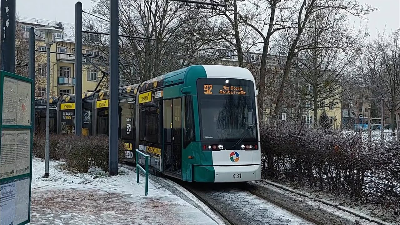 Tram Potsdam | Mitfahrt auf der Kompl. 92E Von Kirschallee bis Am Stern, Gaußstraße in der Variobahn
