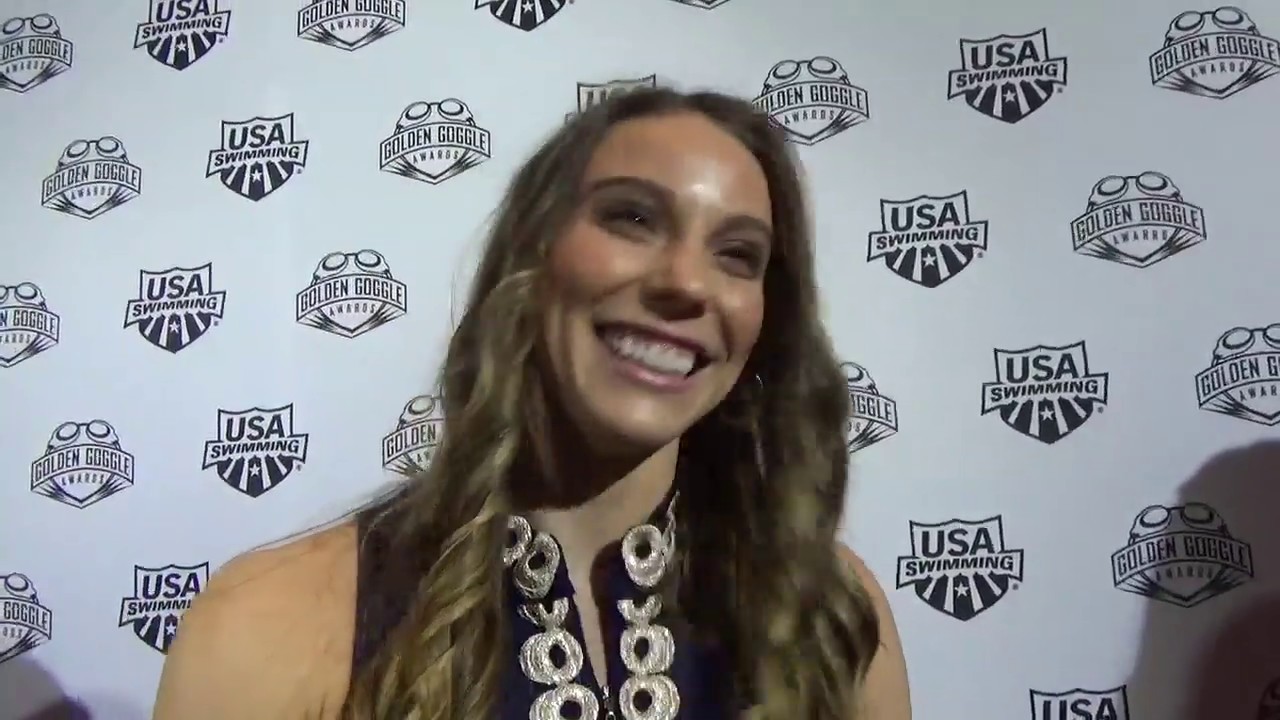 Hali Flickinger on the Golden Goggles Red Carpet