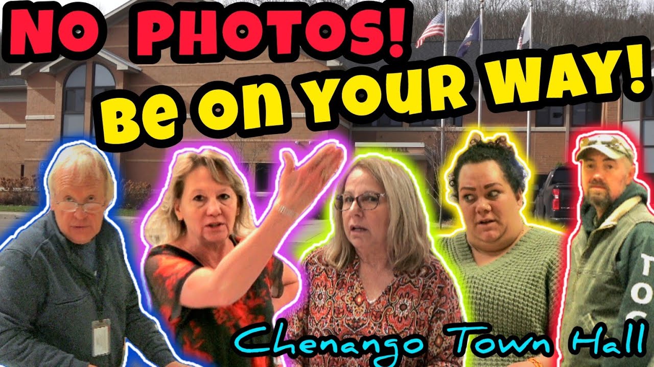 NO PHOTOS of US!  BE ON YOUR WAY! Chenango Town Hall 1st Amendment Audit