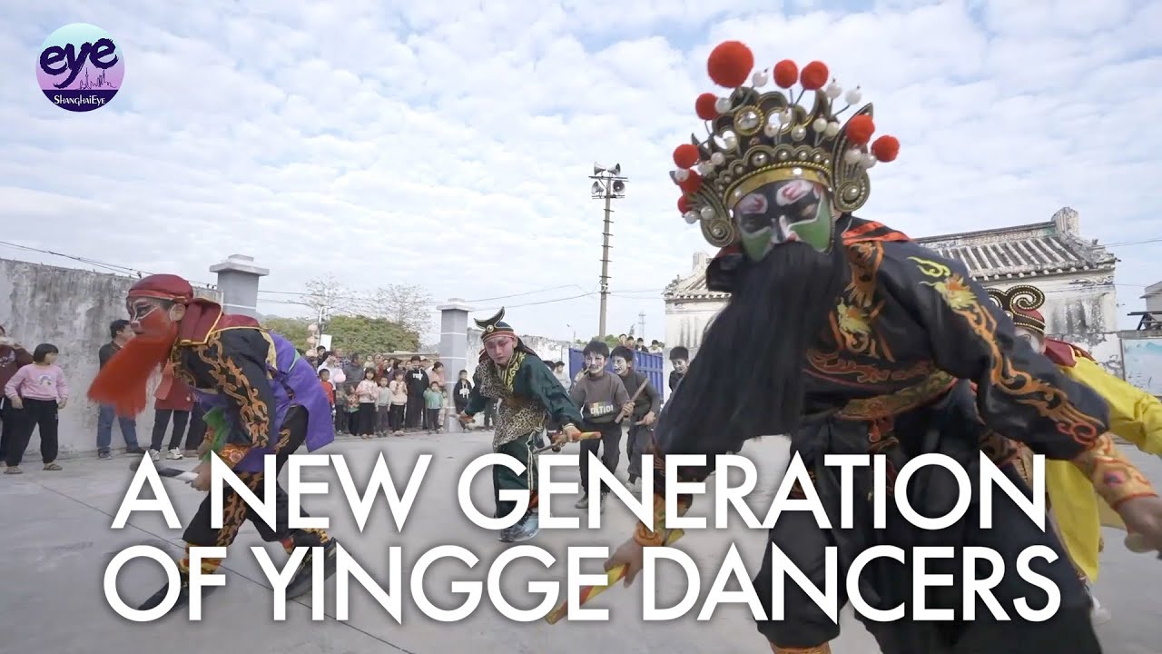 Young hearts in southern China ring with traditional Yingge folk dance during Chinese New Year