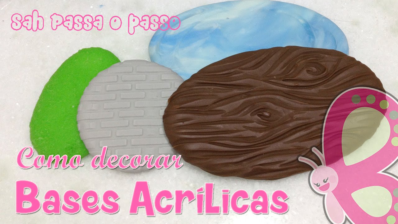 DIY Como decorar Bases Acrílicas com Biscuit - Sah Passa o Passo