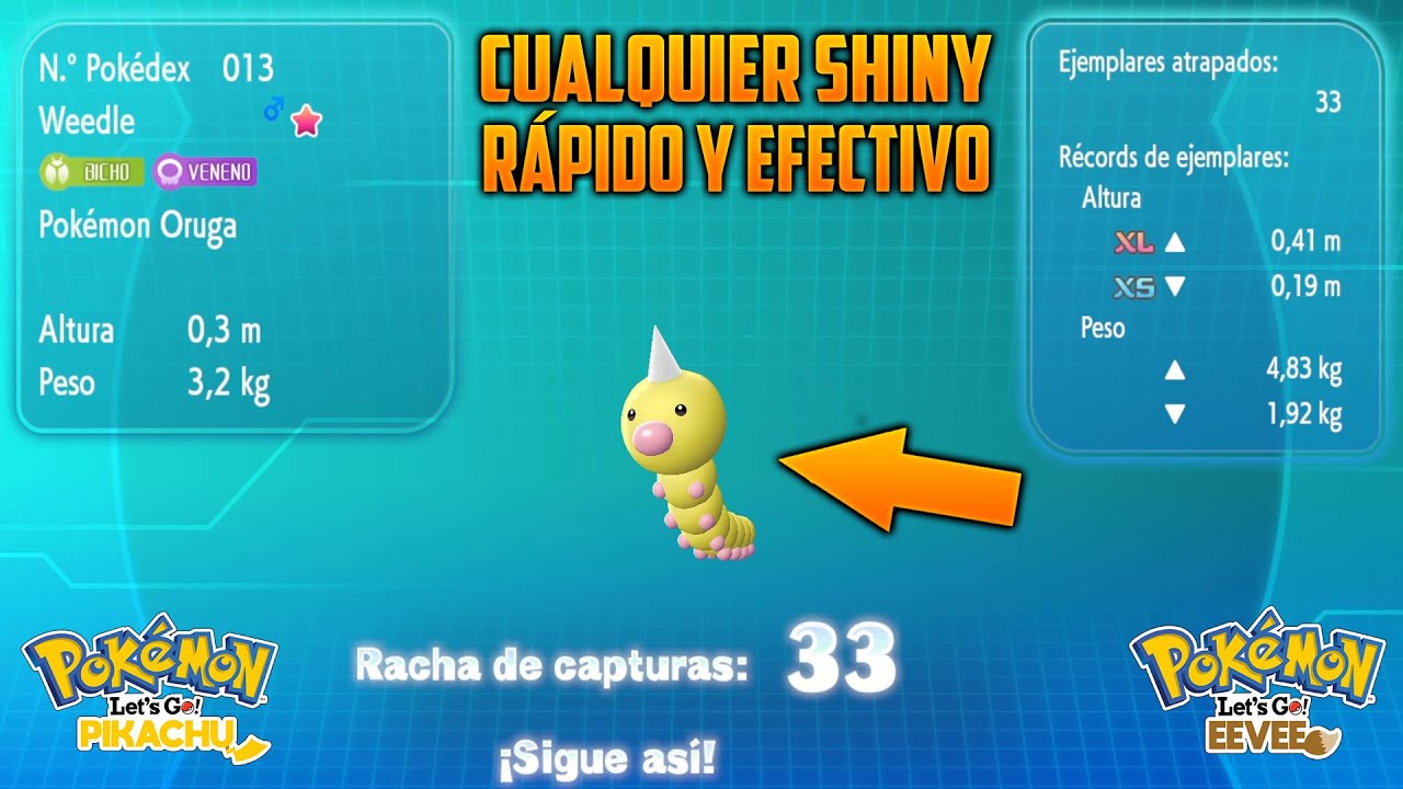 Cómo conseguir ✨ CUALQUIER SHINY ✨ RÁPIDO y EFECTIVO | Pokémon Let's Go Eevee & Pikachu