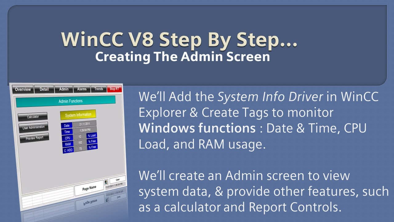 WinCC v8.0 Step By Step 12: Create Admin Screen In Graphics Designer 👮&zwj;♀️ #winccguru