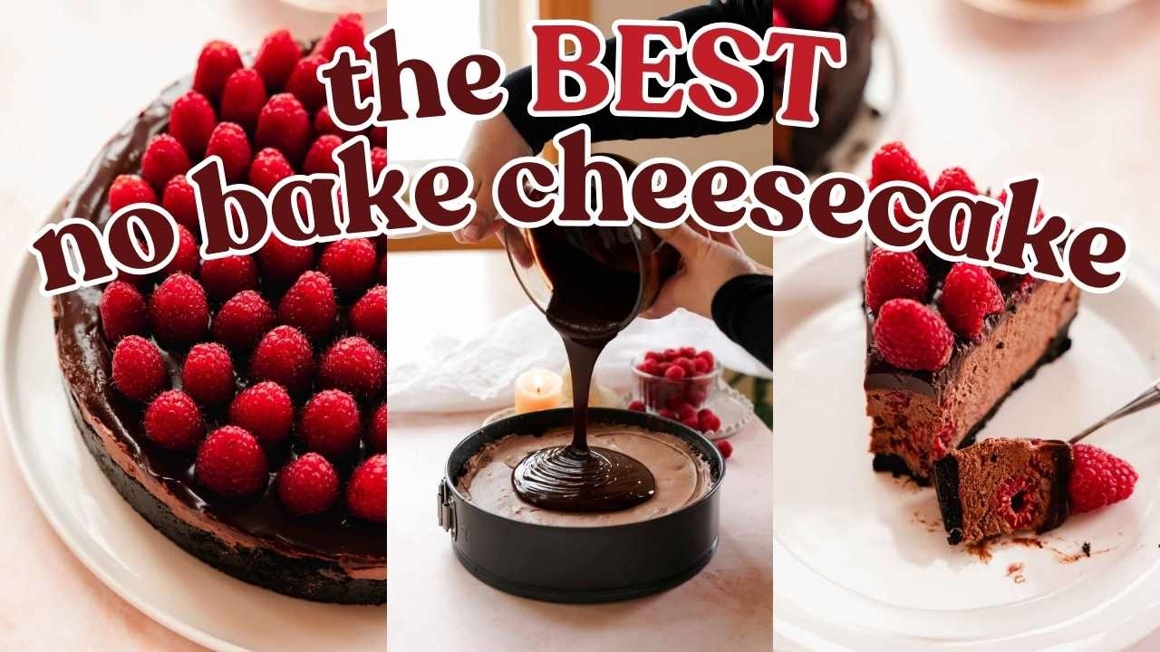 Easy No Bake Chocolate Raspberry Cheesecake