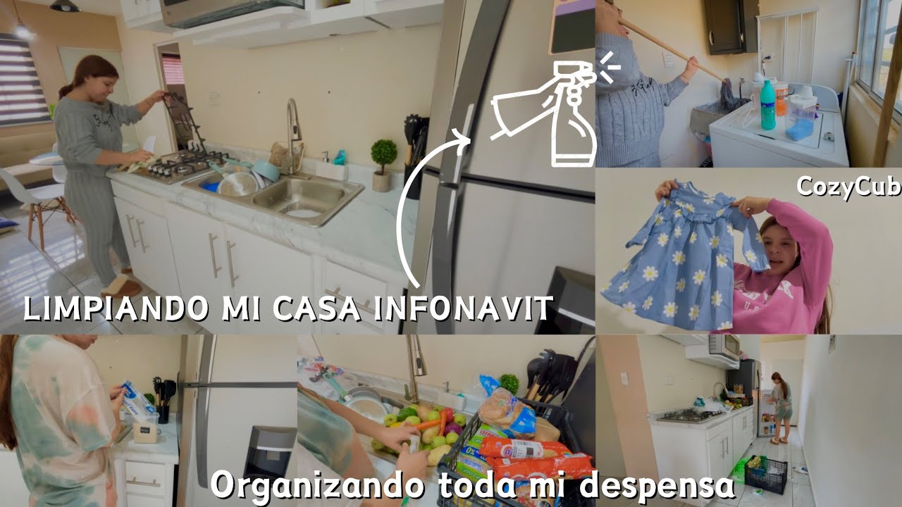 LIMPIEZA DE MI CASA PEQUEÑA DE INFONAVIT | Pedí mi despensa a domicilio + Cambios de alimentación 😩