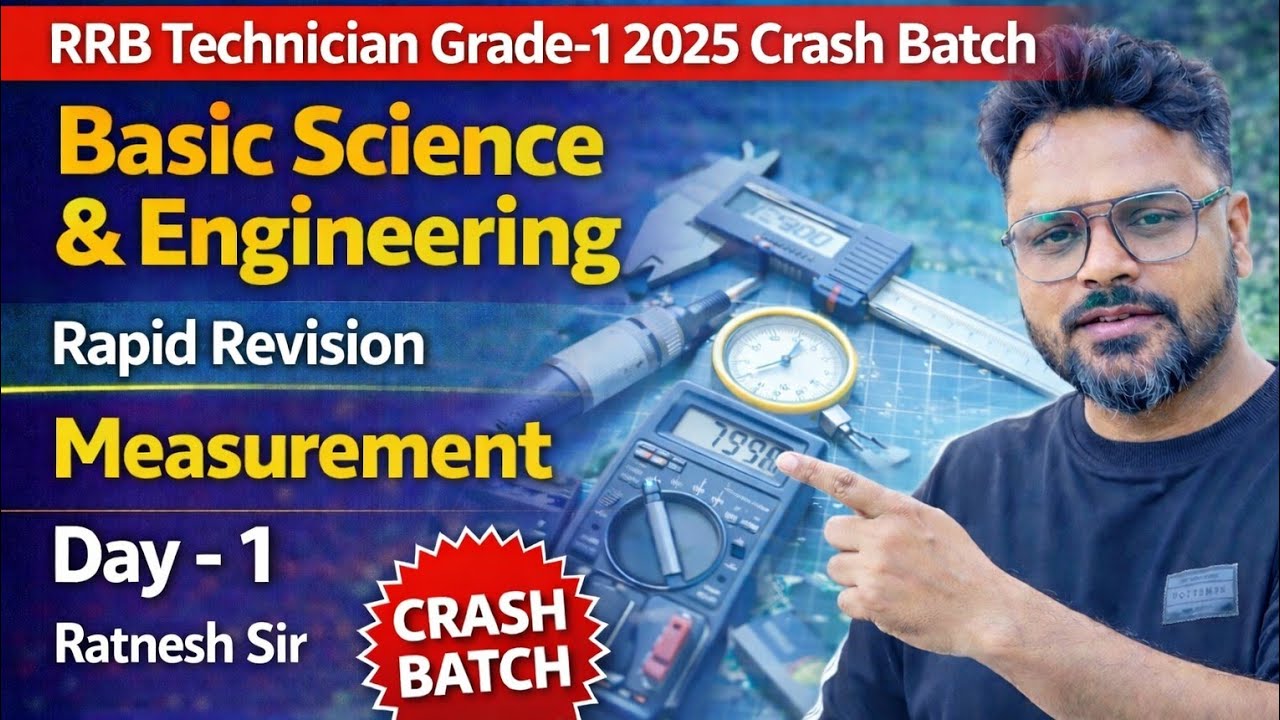 || RRB Technician Grade-1 || Rapid Revision Batch || Measurement -1 || By Ratnesh Sir