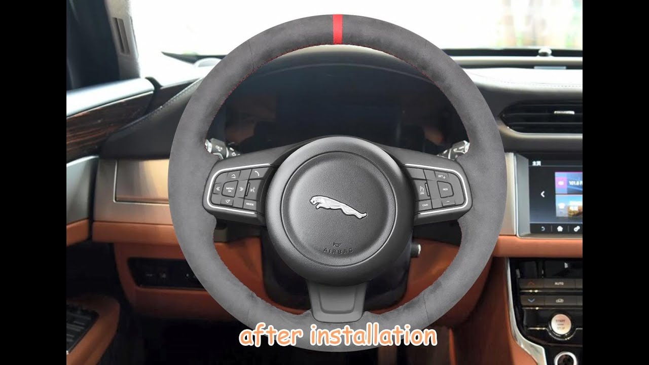MEWANT--- for Jaguar E-Pace XE XF Car Steering Wheel Cover Installing