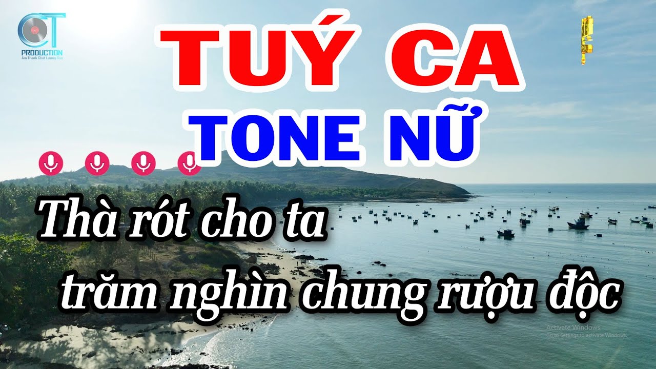 Karaoek Tuý Ca Tone Nữ ( Bm ) Nhạc Sống Beat Mới Nhất