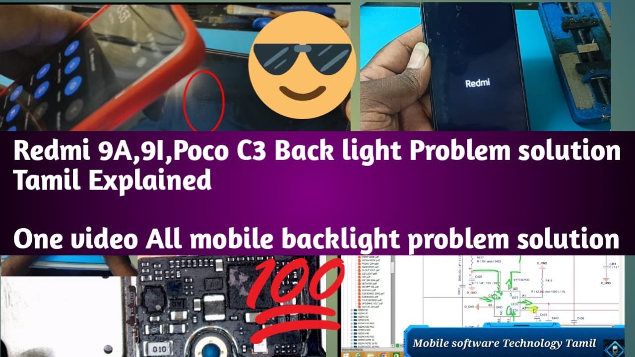 Redmi 9A,9I poco C3  backlight problem solution  explained step by step Tamil using borneo