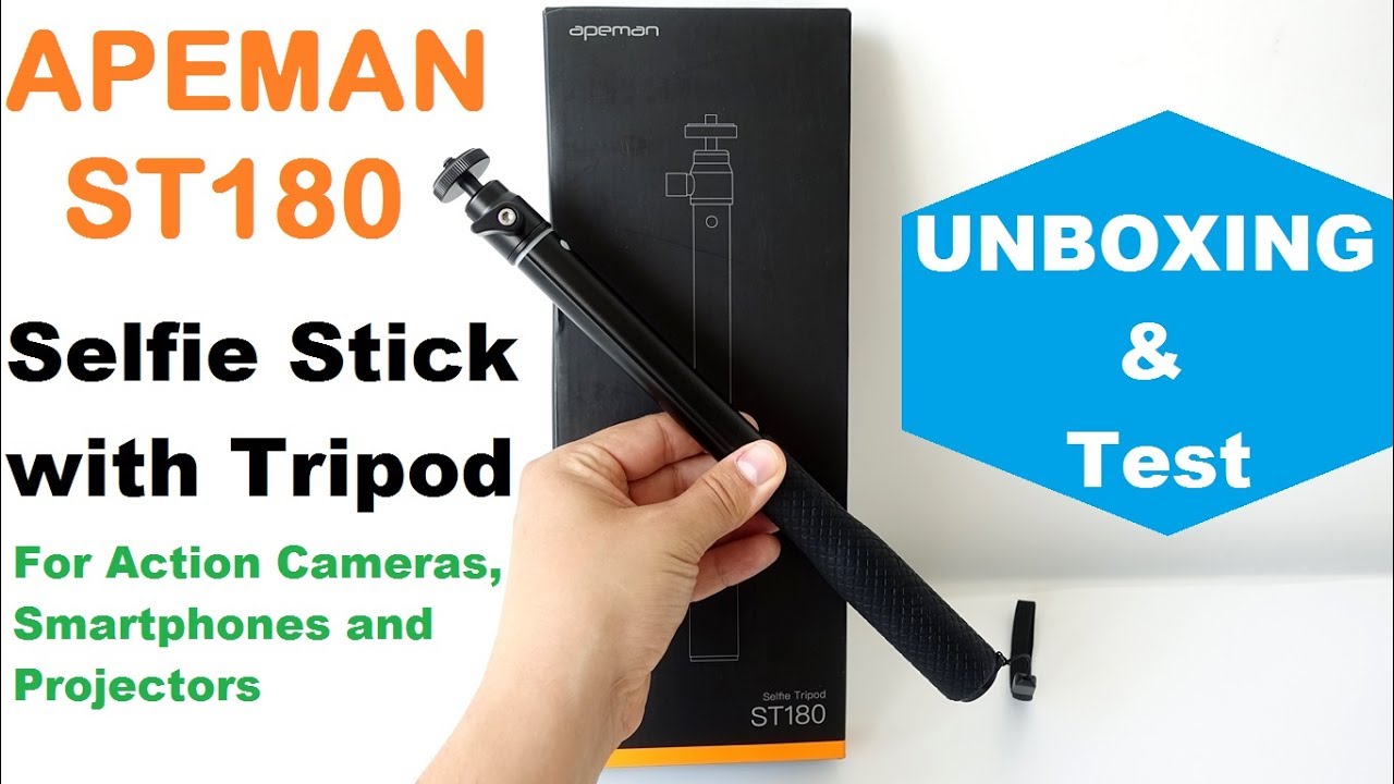 APEMAN ST180 Selfie Stick with Tripod Stand Unboxing and Test (Video)