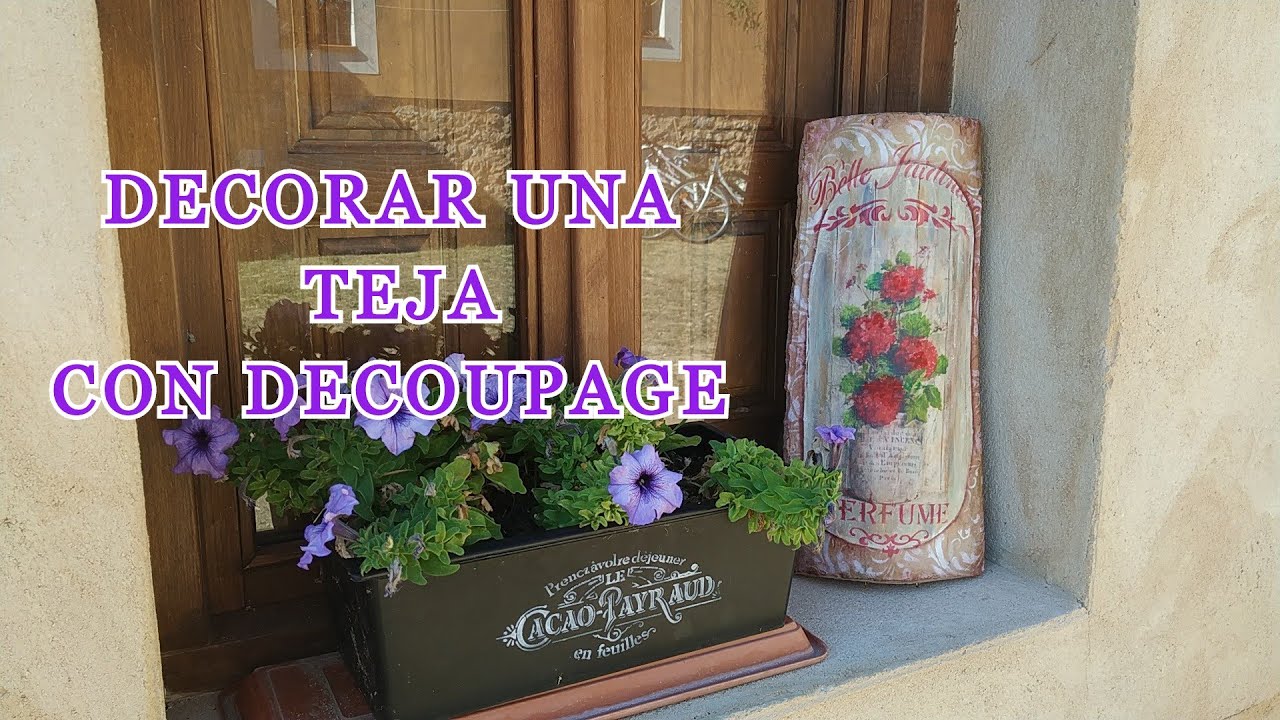 DECORAR UNA TEJA CON DECOUPAGE II