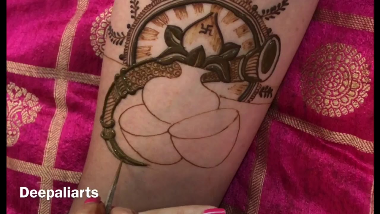 How to draw Dhol Shehnai and Kalash In Bridal Mehendi Design || Created by Arti Pastagia ||