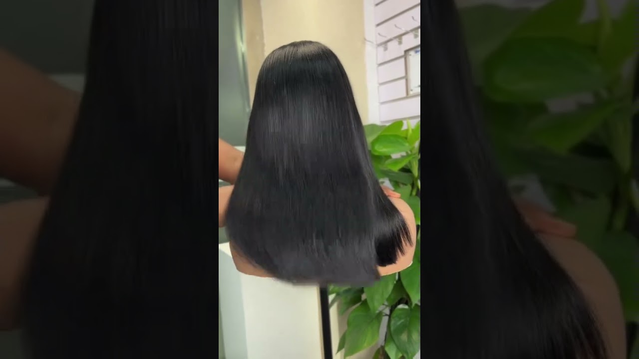5x5 Glueless HD Lace Double Drawn Bone Straight Closure Bob Wig