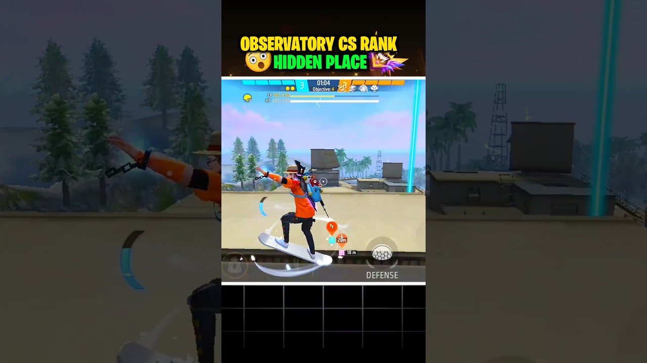 CS RANK HIDDEN PLACE 🔥 BERMUDA MAP || SKATEBOARD TRICK 😱 FREE FIRE #shots