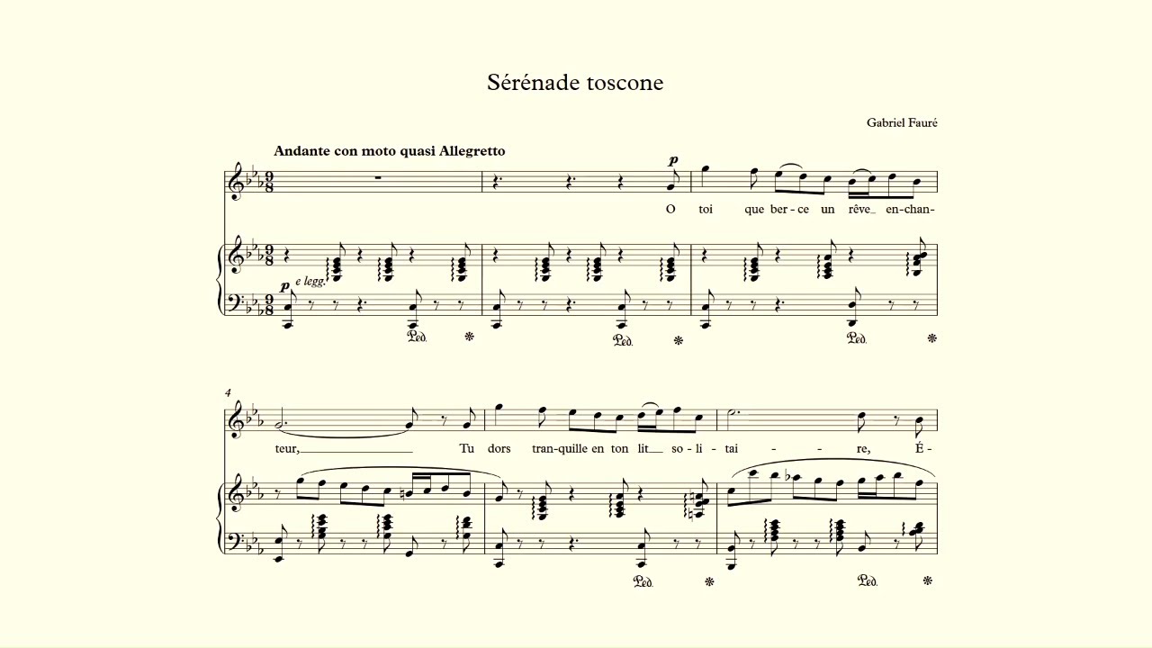 Sérénade toscane - Fauré - accompaniment in C minor