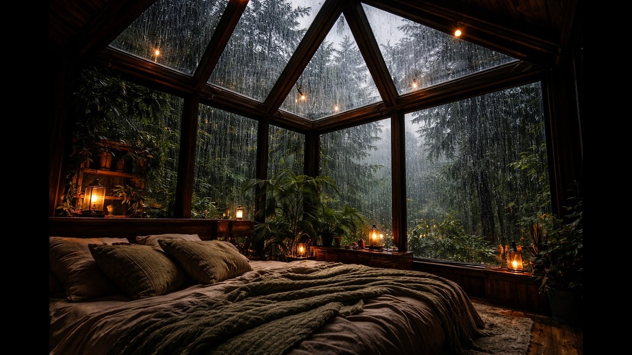 Heavy Rain Sounds for Sleep (8 Hours) | Rain Sounds | White Noise for Deep Sleep 下雨聲，白噪音，助眠