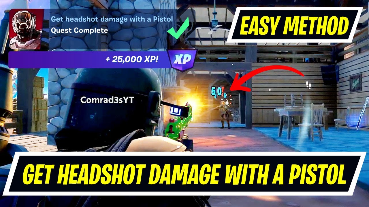 [Easy Method] Get headshot damage with a Pistol Fortnite