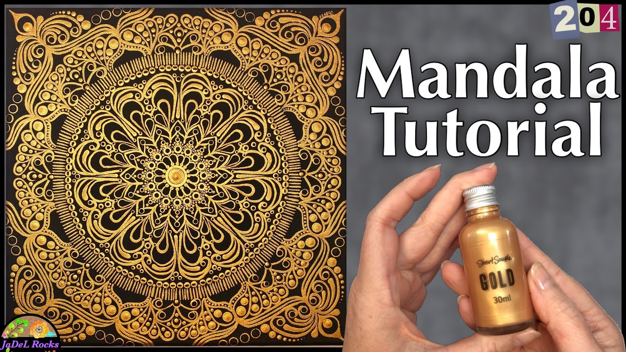Goldest Gold Mandala Dot Art Painting Tutorial On Canvas | Culture Hustle Paint