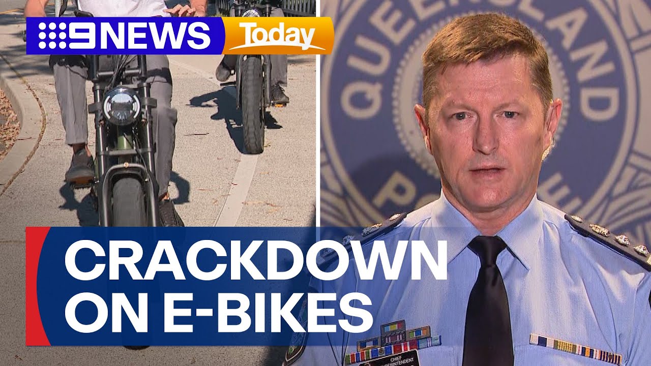Queensland Police crack down on e-bikes and e-scooters over school holidays | 9 News Australia