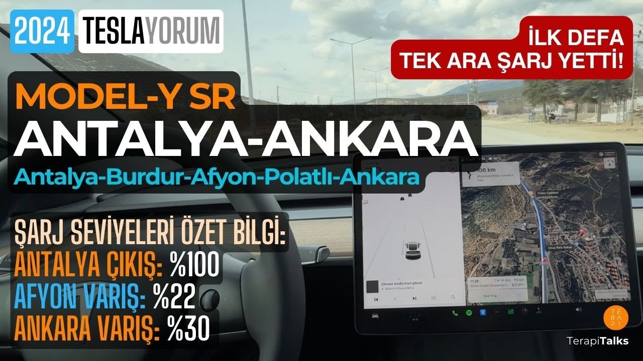 Antalya-Ankara Arası Tek Ara Şarjla Geldim! 🤯⚡ Tesla’nın Sürprizi!