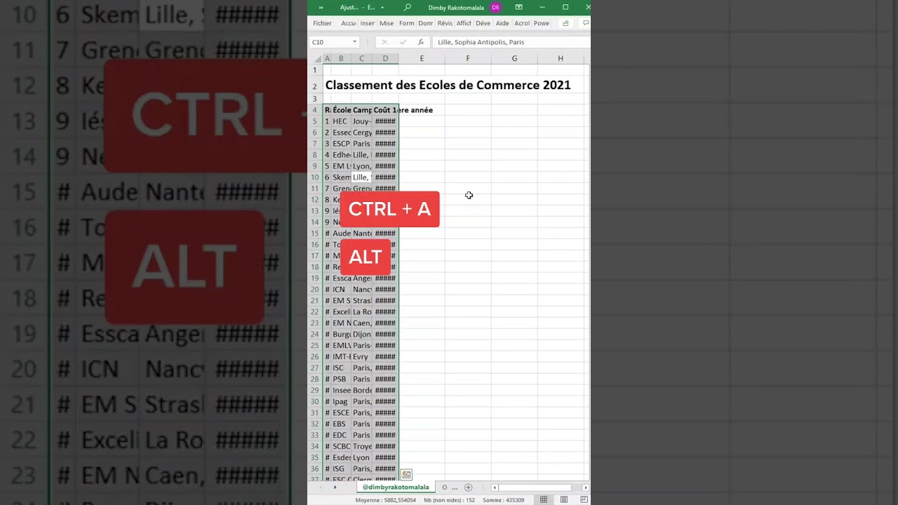 D&eacute;couvre comment ajuster la taille de tes cellules automatiquement 🚀 | Astuce Excel #shorts
