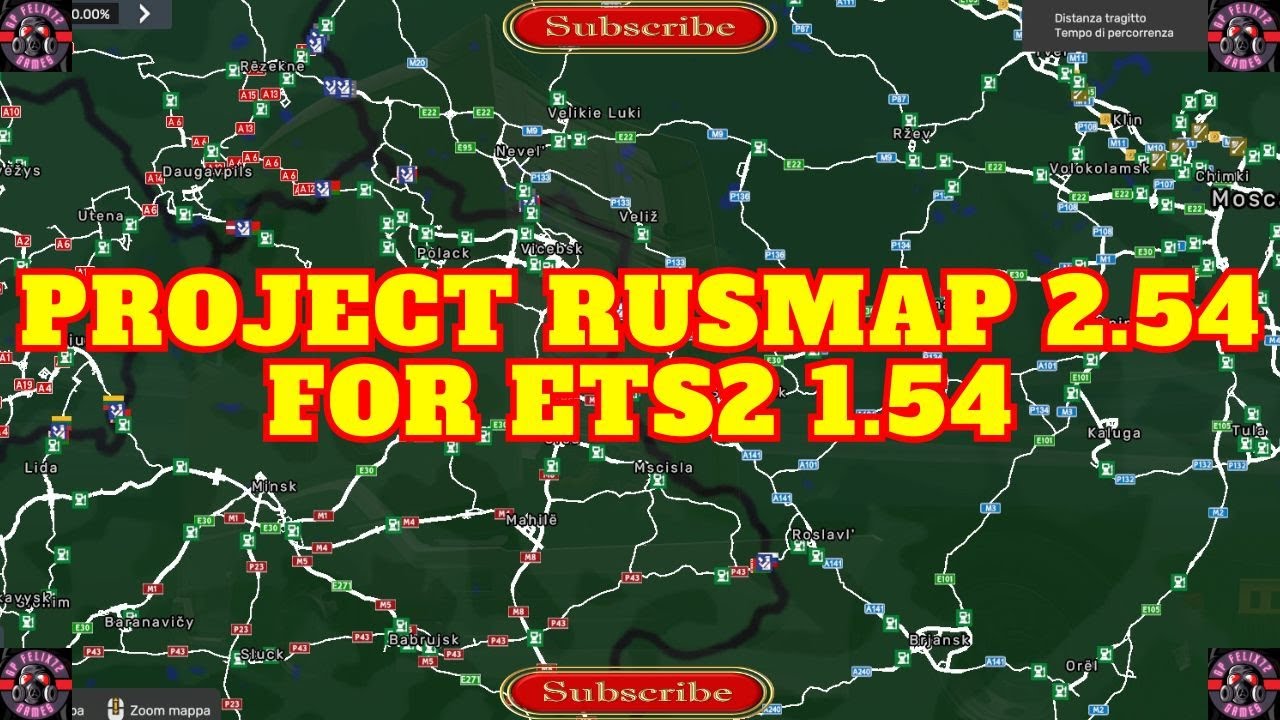 RusMap 2.54 for ETS2 1.54