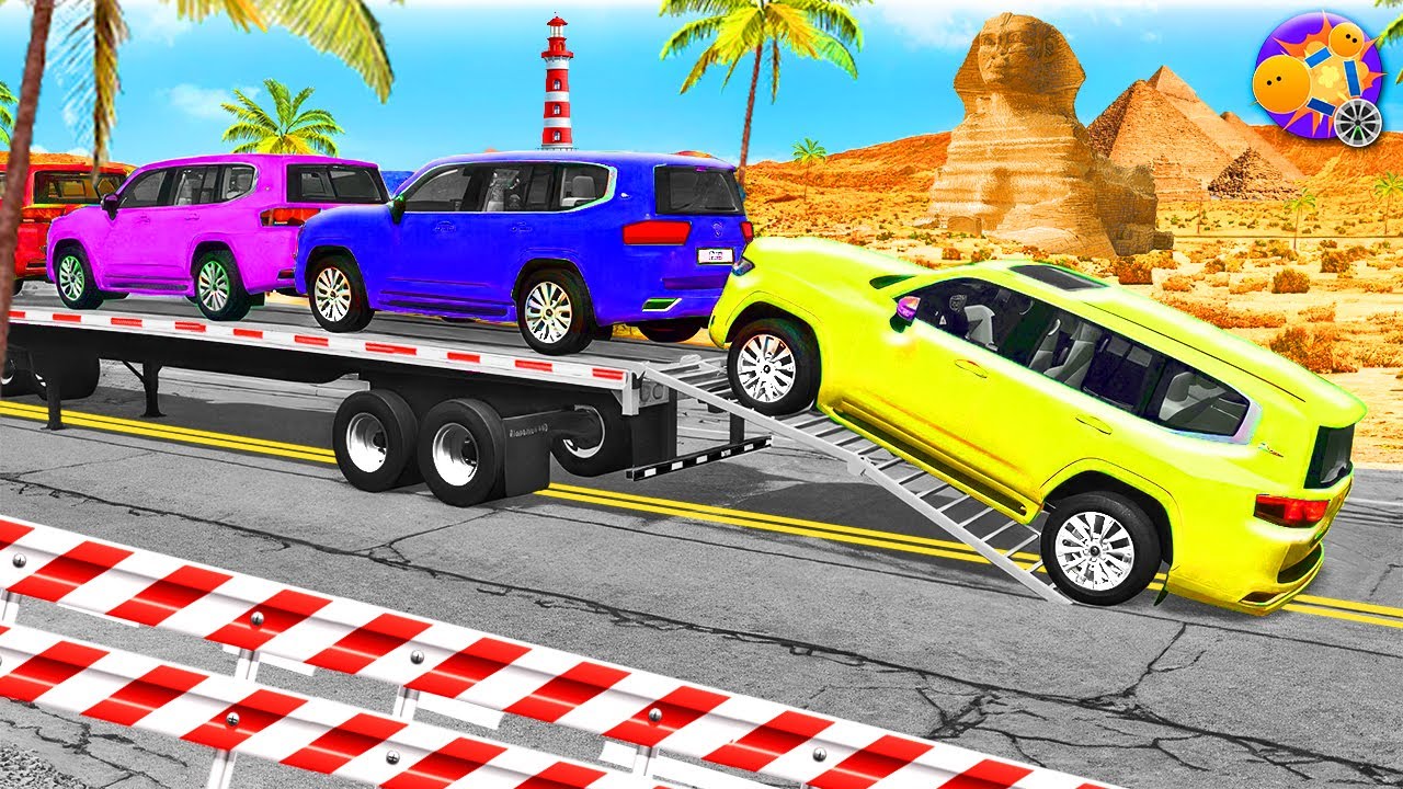 Long Truck with Trailer vs Speed Bumps – Realistic Crash Physics (BeamNG.Drive) #2 🚆💥