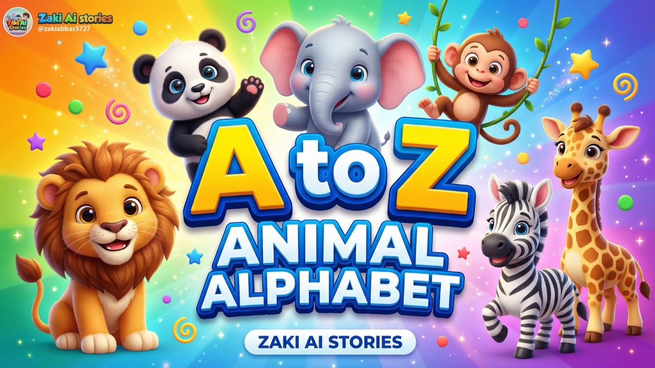 A to Z Animal Alphabet Song 🐶🦁 | ABC Animals for Kids | ZAKI AI STORIES