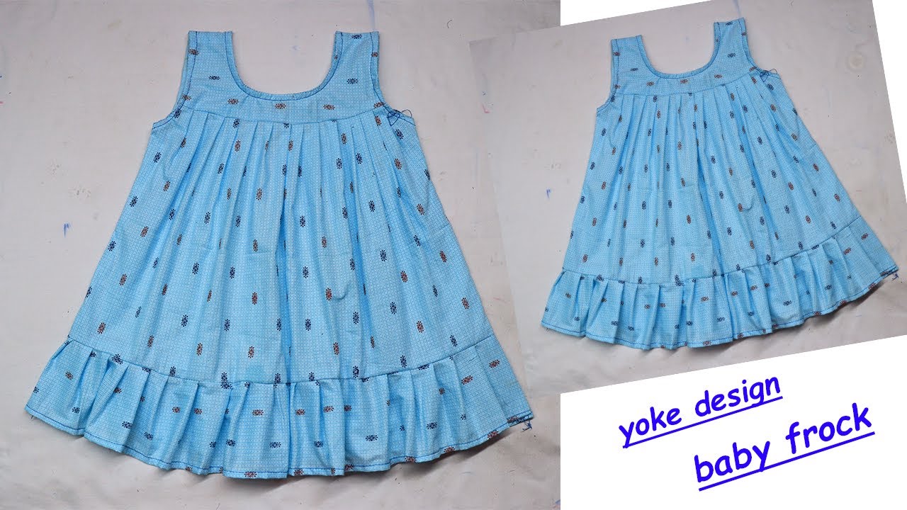 Designer Yoke Baby Frock Cutting and Stitching Very Easy