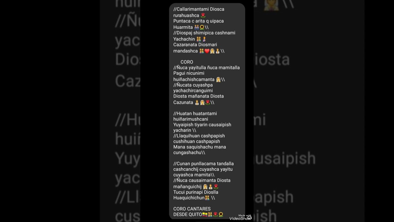 callarimantami Diosca rurahuashca puntaca jarita jipaca huarmita 🌻 CORO CANTARES 🌹