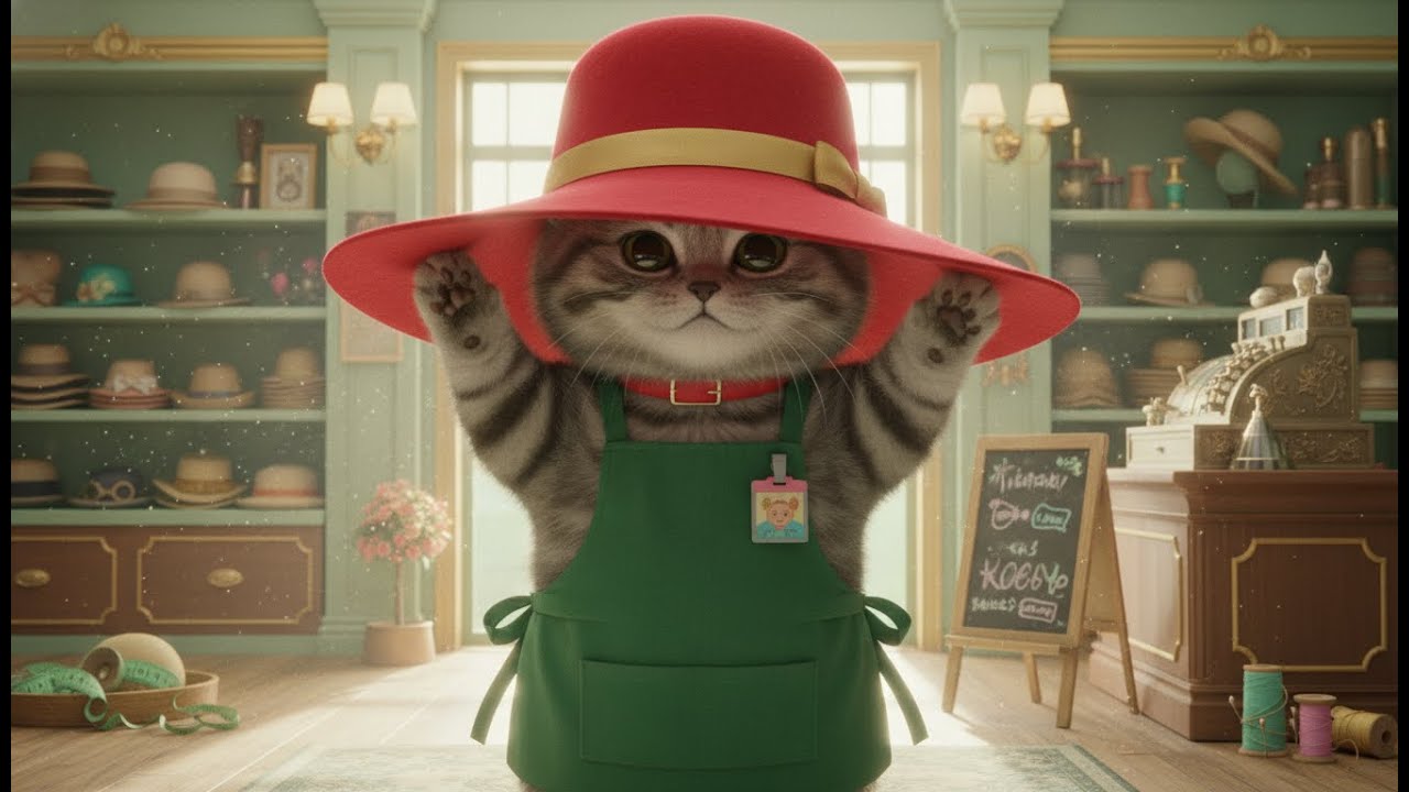 【おしごとAI猫たま】どれが似合う？ 帽子屋さん🎩
