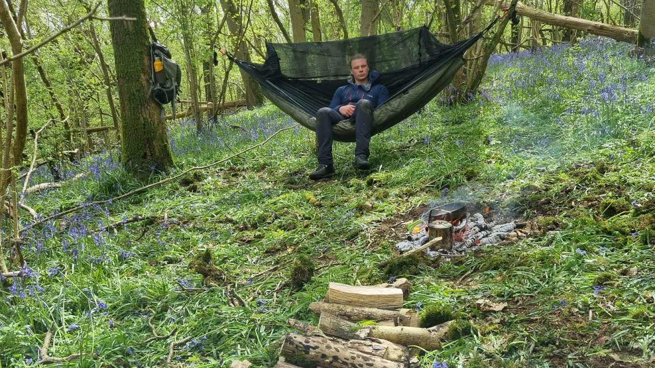 A day in the woods. With a Hammock campfire and cooking.