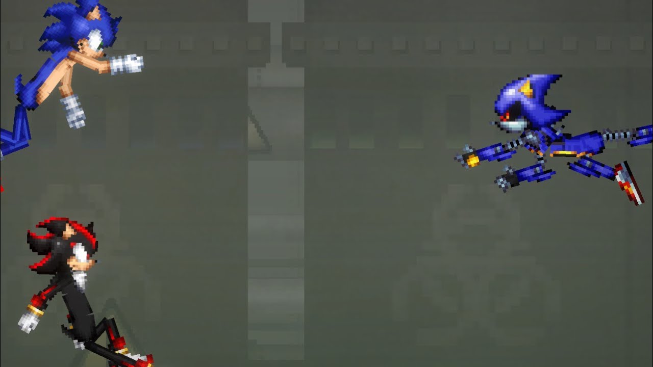 Sonic,shadow,tails and knuckles vs metal sonic|Look in description|