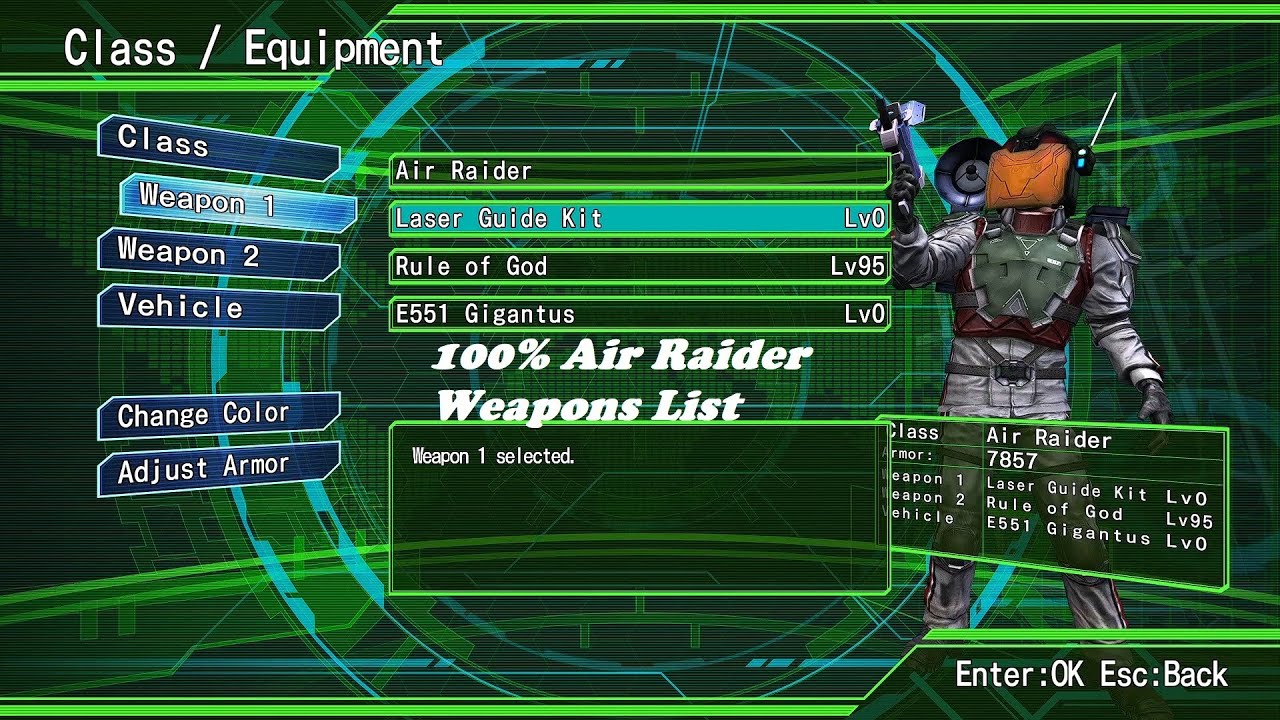 Earth Defense Force 4.1: Air Raider 100% Complete Weapon List & Ultimate Weapon Showcase