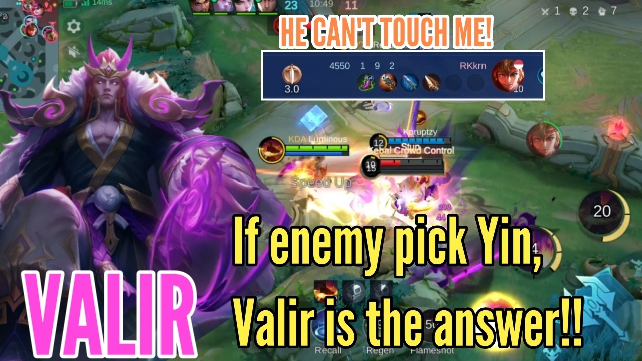 VALIR MAKES YIN USELESS⁉️ 😄🔥 #mobilelegends #mlbb #mlbbid