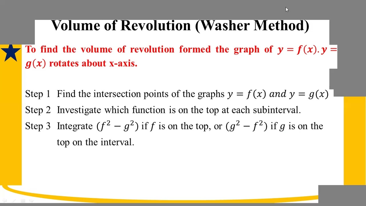 # Grade 12 Math (ch 11) Volumes by Washer Method