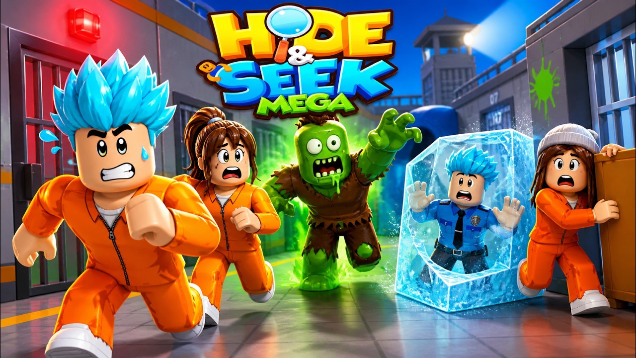 POLICIAS y CONVICTOS en MEGA HIDE and SEEK!!
