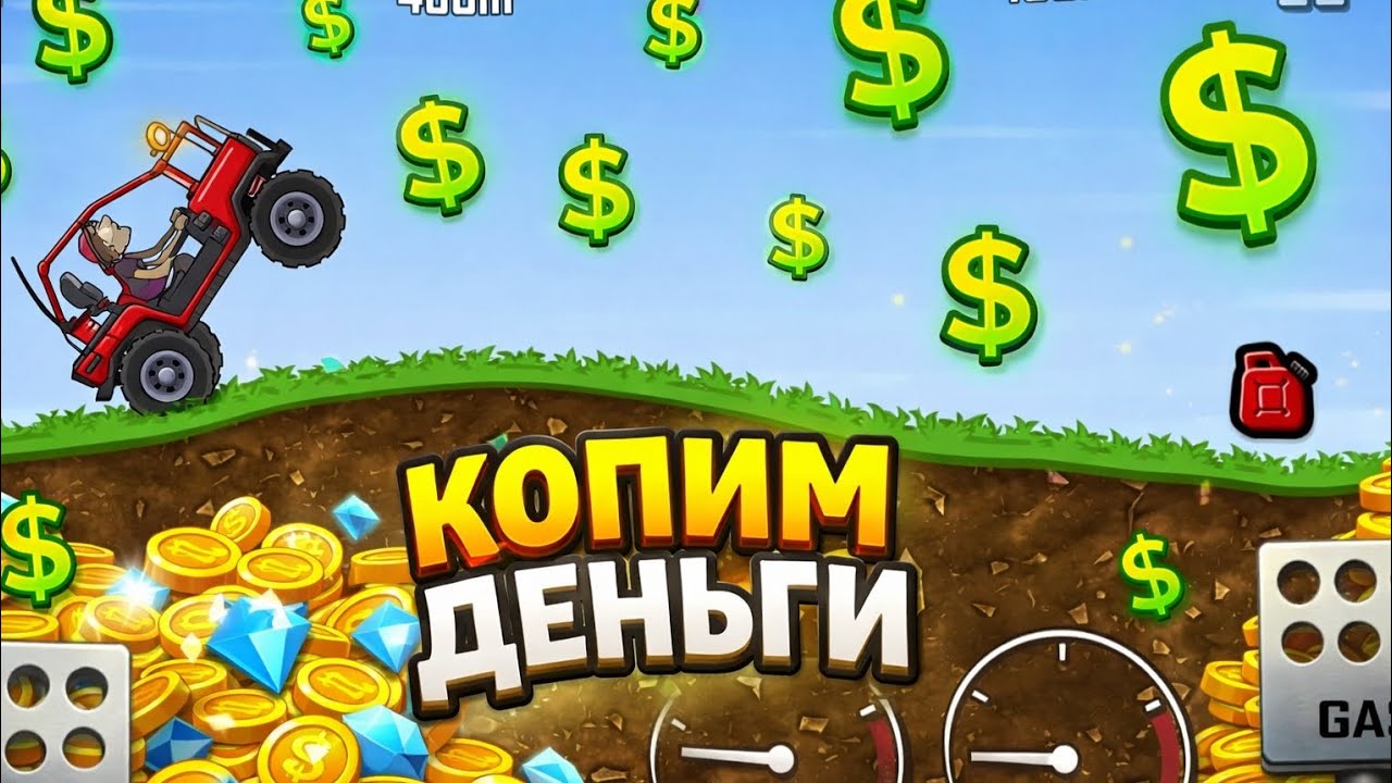 ЗАРАБАТЫВАЕМ ДЕНЬГИ ПОСЛЕ ТОГО КАК ПОТРАТИЛ ИХ В НИКУДА В Hill Climb Racing 