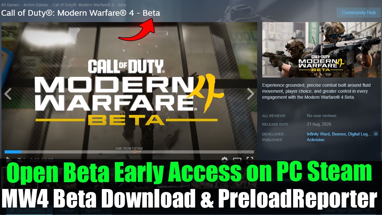 How to Install Modern Warfare 4 Open Beta Early Access on PC Steam | MW4 Beta Download & Preload