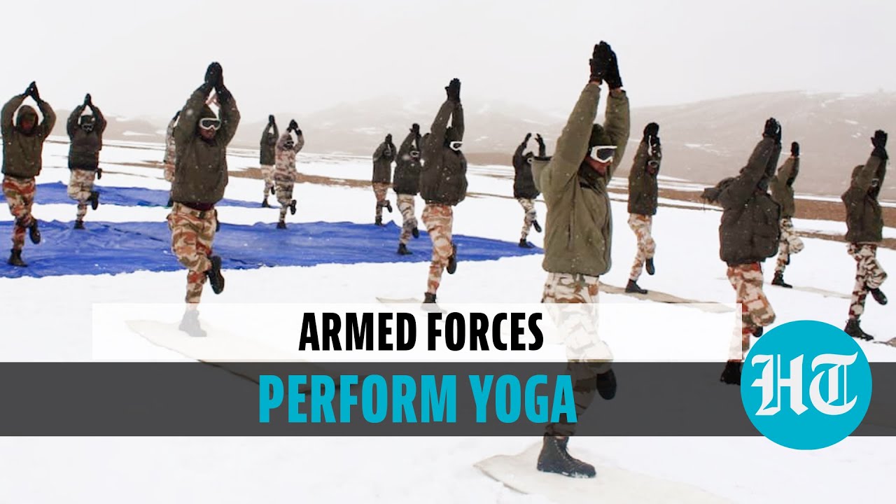 ITBP personnel perform Yoga at icy heights near Galwan valley; CISF & BSF join Yoga Day celebrations