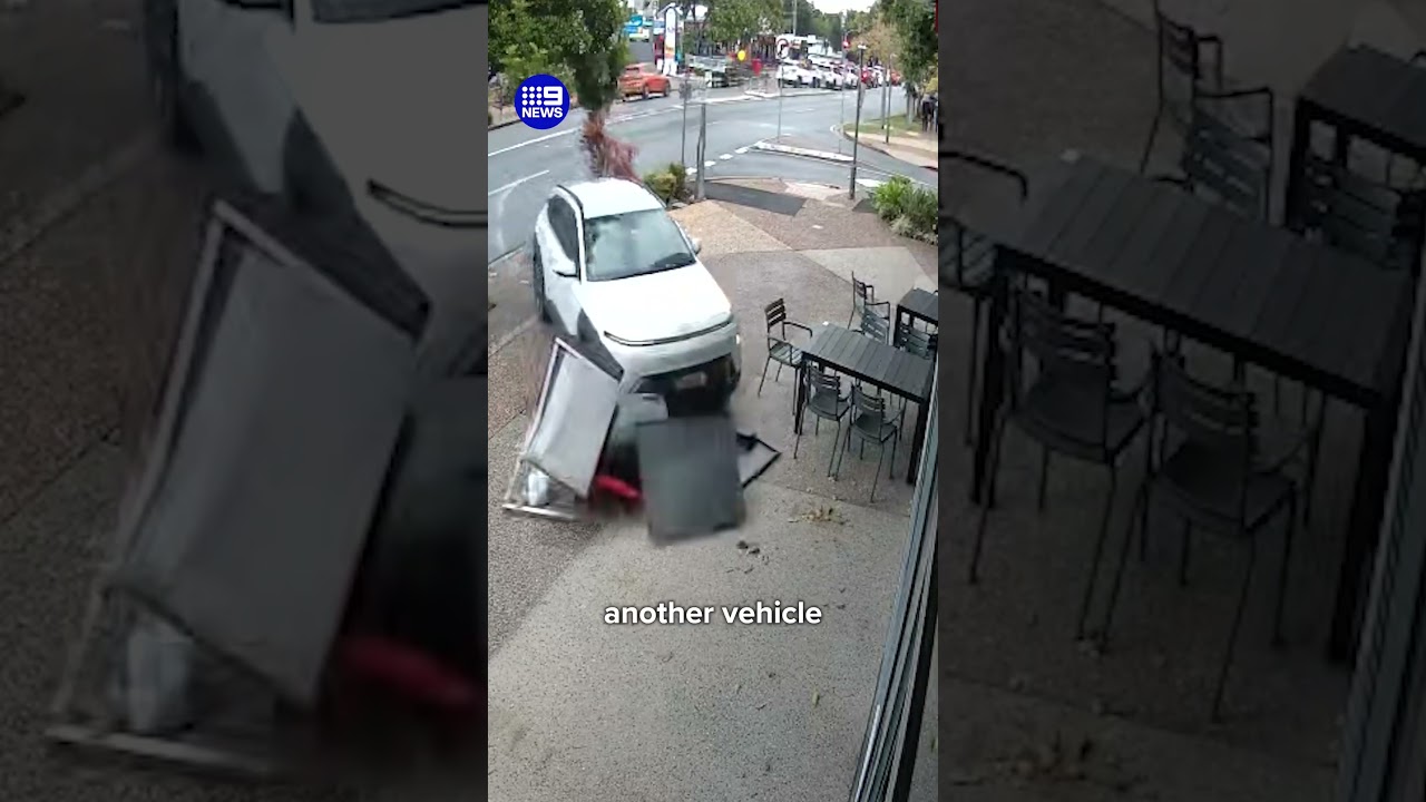 Car ploughs into Brisbane sushi shop | 9 News Australia
