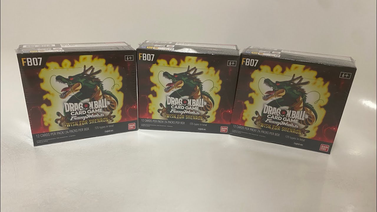 Распаковка бустерного бокса Dragon Ball Fusion World Wish For Shenron FB07 (1/4 кейса).