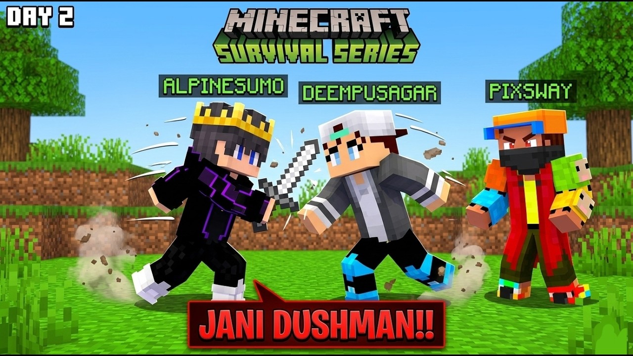 Dono Ek Dusre Ke JANI DUSHMAN Ban Gaye! 😱 - Minecraft Survival Day 2
