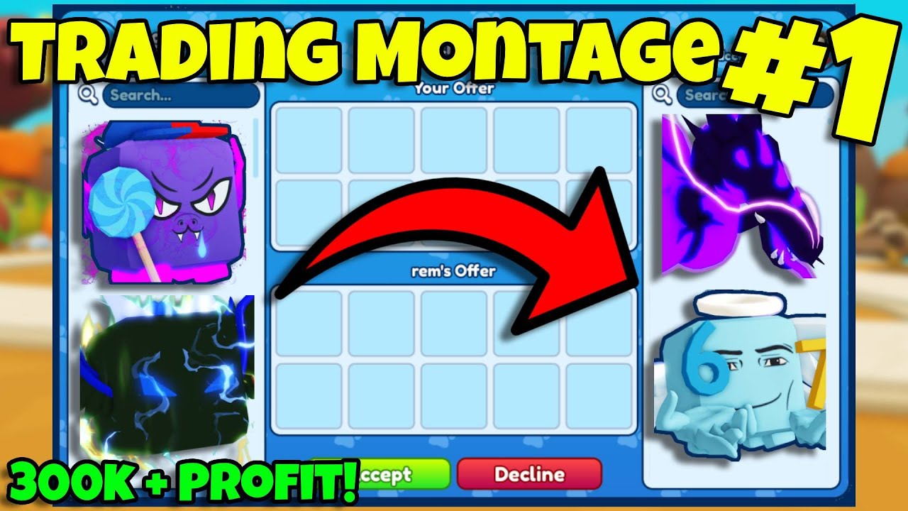 300k+ Value Profit! 📈Trading Montage #1 in Bubble Gum Simulator Infinity! (BGSI)