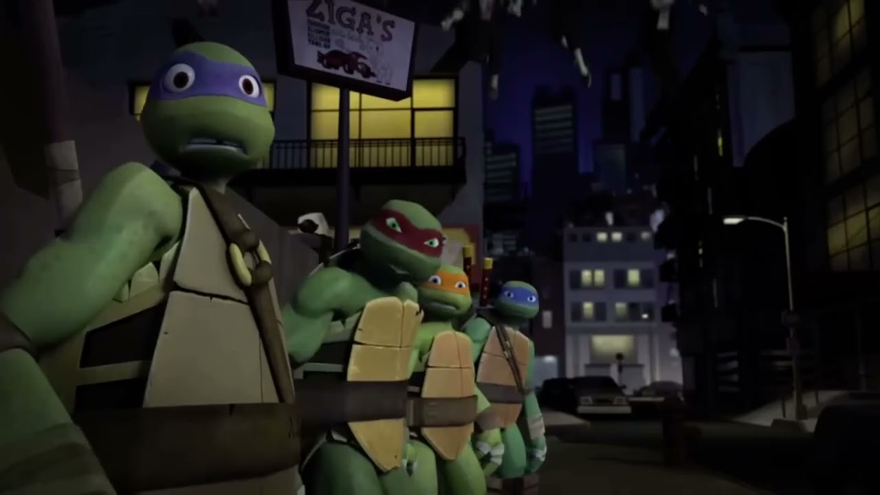 The turtles vs mind controlled purple dragons