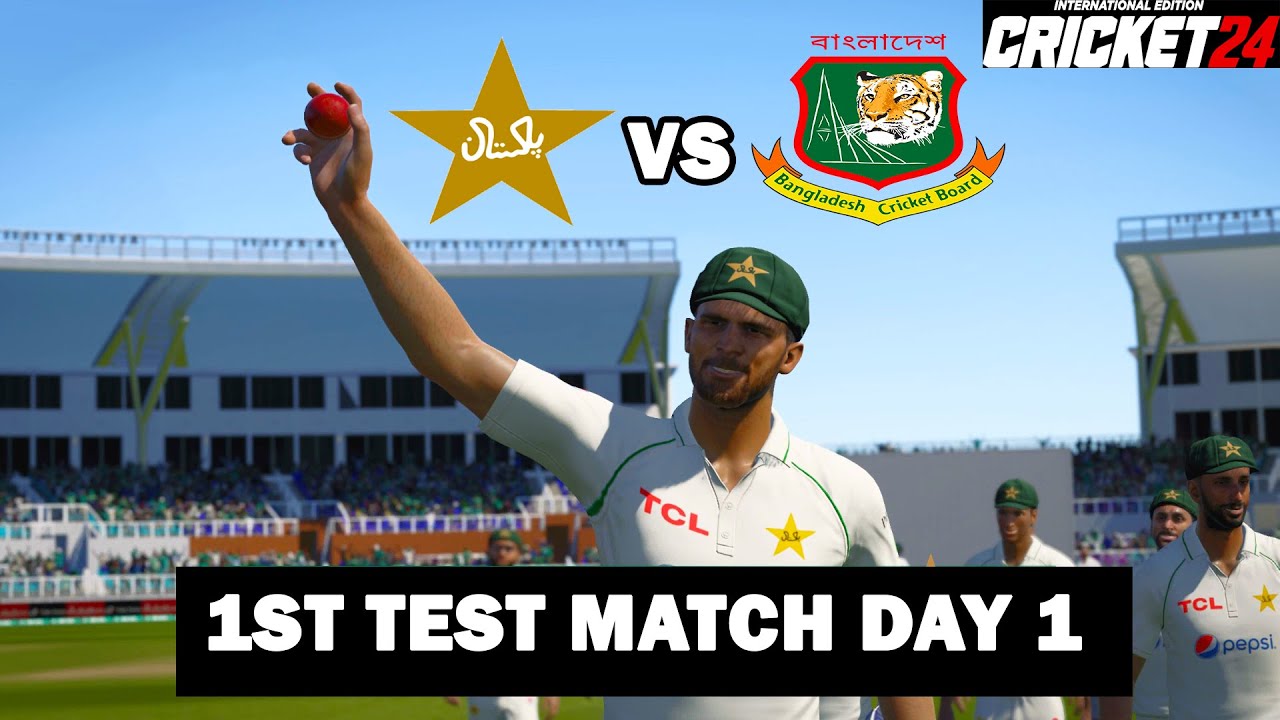 Pakistan vs Bangladesh 1st Test Match 2024 Day 1 - Cricket 24 Gameplay 1080P 60FPS