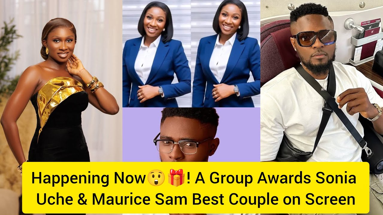 💯 True! Group Surprised Sonia Uche & Maurice Sam with Best Couple Award in Nollywood Screen Play
