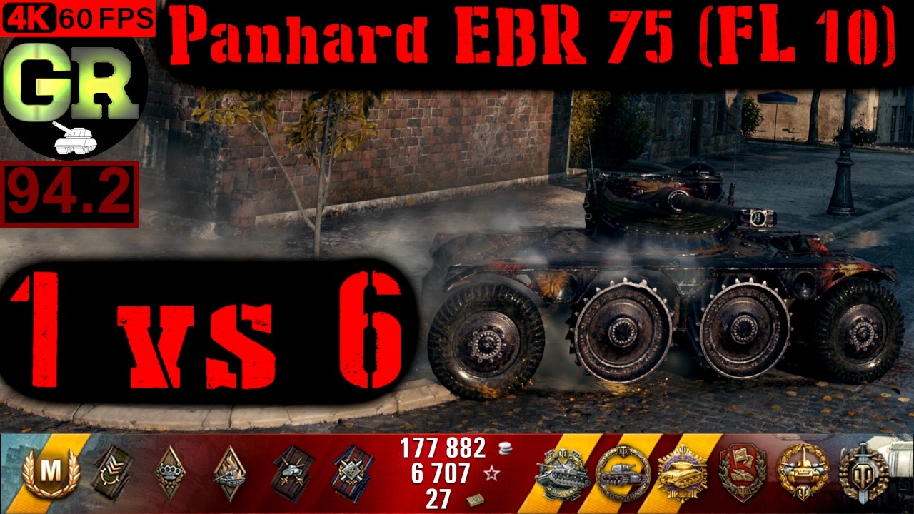 World of Tanks Panhard EBR 75 (FL 10) WoT Replay - 10 Kills 6K DMG(Patch 1.4.0)